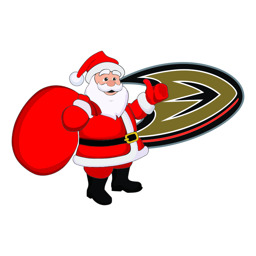 Anaheim Ducks Santa Claus Logo iron on paper